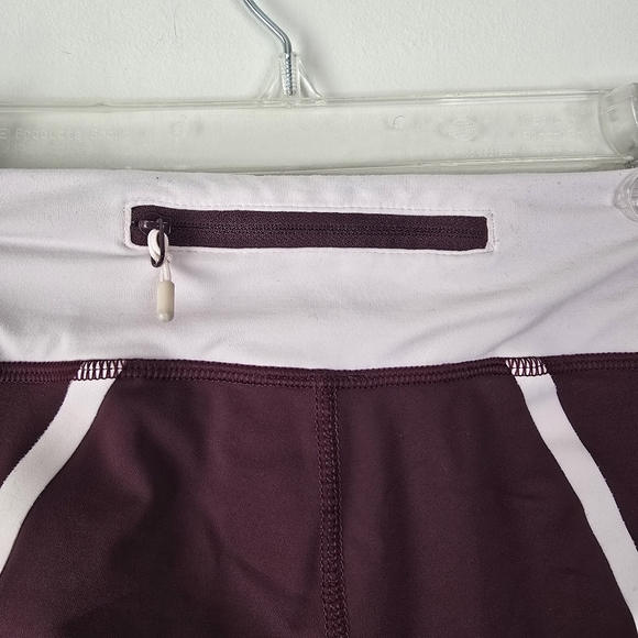 Lululemon Run Track Time Crop Leggings Size 6 Bordeaux Drama/ Pretty Pink - Picture 6 of 12